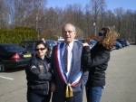 Adriana "Nana", Florence, et Jacques Curty Maire de La Veze acceuillent Nicolas Sarkozy